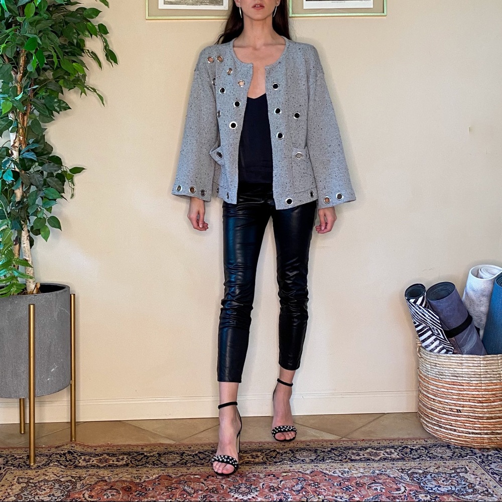Metal Detailed Cardigan by Line & Dot